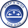 Deep & Wide Toe Box for wide fit shoes